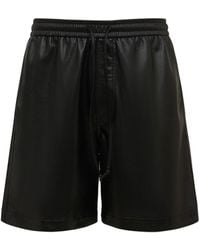 Nanushka - Faux Leather Sweat Shorts - Lyst
