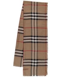 Burberry - Check Gauze Wool & Silk Scarf - Lyst