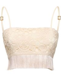 PATBO - Crochet Fringed Cropped Top - Lyst