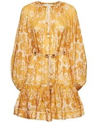 Zimmermann - Raie Paisley-print Silk Mini Dress - Lyst