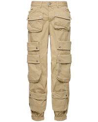 DSquared² - Cotton Drill Midrise Wide Cargo Pants - Lyst