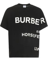 Burberry - Oversize-T-Shirt aus Baumwolle mit Horseferry-Aufdruck - Lyst