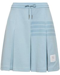 Thom Browne - Cotton Jersey Pleated Mini Skirt - Lyst