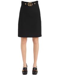 Gucci Rock Aus Kreppcady Mit Gg-schnalle - Schwarz