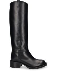 Lanvin - 20Mm Medley Leather Riding Boots - Lyst