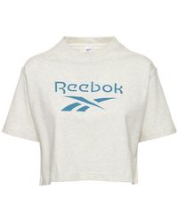 Reebok - Big Logo Crop T-shirt - Lyst