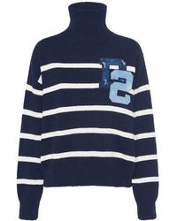 DSquared² - Striped Cotton Bouclé Turtleneck Sweater - Lyst