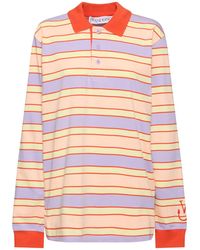 JW Anderson - Striped Cotton Long Sleeve Polo T-shirt - Lyst