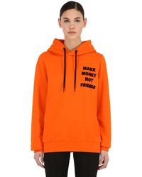 MAKE MONEY NOT FRIENDS Felpa In Cotone Con Cappuccio - Arancione