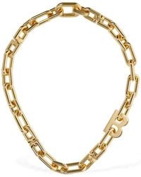 Balenciaga - B Chain Thin Brass Necklace - Lyst