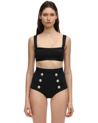 Balmain Bikini Aus Lycra - Schwarz