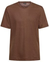 Zegna - T-shirt en jersey de lin pur - Lyst