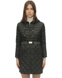 Max Mara Long Hooded Nylon Down Coat - Green