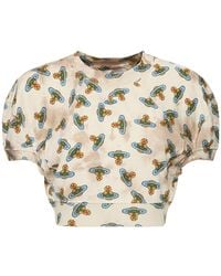 Vivienne Westwood - Crop-t-shirt Aus Baumwolljersey - Lyst