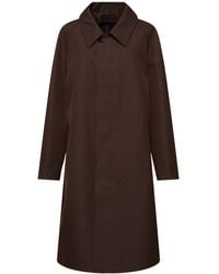 Lemaire - Double Face Wool Blend Long Coat Dark - Lyst