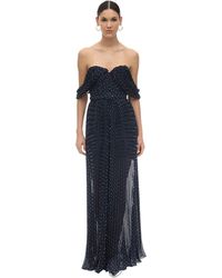 Self-Portrait Jumpsuit Aus Plumetis - Blau