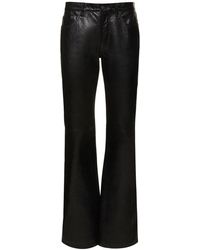 Acne Studios - Mid Rise Straight Leather Pants - Lyst