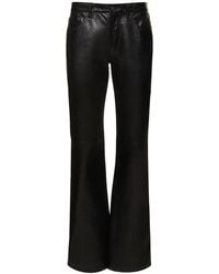 Acne Studios - Mid Rise Straight Leather Pants - Lyst