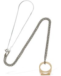 Maison Margiela Long Chain W/ Ring Pendant Necklace - Metallic
