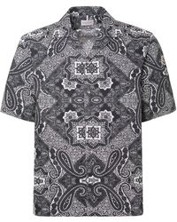 Moncler - Bandana Print Poplin Short Sleeve Shirt - Lyst