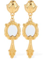 Moschino - Mirror Clip-On Pendant Earrings - Lyst