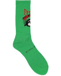 Saint Michael Socken Aus Baumwollmischung Mit Logointarsien - Grün