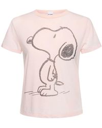 RE/DONE - Damen T-Shirt Aus Jersey Mit Druck - Lyst