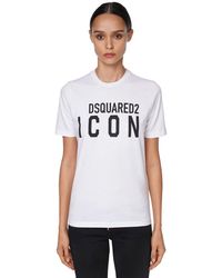 DSquared² T-shirt Aus Jersey Mit Druck - Weiß