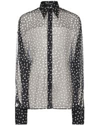 Dolce & Gabbana - Polka Dotted Chiffon Shirt - Lyst