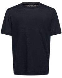 Zegna - T-shirt en jersey de lin pur - Lyst