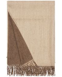 Max Mara Cecina 1 Two Tone Alpaca Scarf - Natural