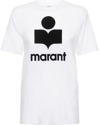 Étoile Isabel Marant 'klowia' Linen T-shirt With Logo in Black | Lyst