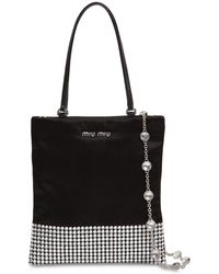 Miu Miu Schultertasche Aus Seidenmischsatin "starlight" - Schwarz