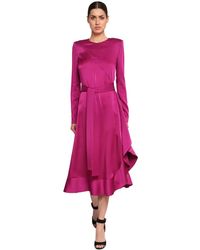 Givenchy Kleid Aus Kreppsatin Mit Rüschen - Lila