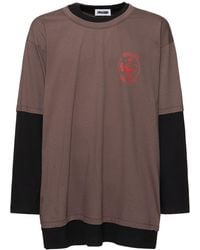 Magliano Two-Tone Cotton Oversize Trauma T-Shirt in Gray for
