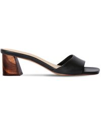 Mari Giudicelli 60mm Leather Slide Sandals - Black