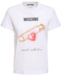 Moschino - Bedrucktes T-shirt Aus Baumwolljersey - Lyst
