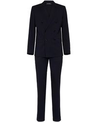 Dolce & Gabbana - Double Breasted Stretch Wool Suit - Lyst