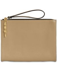Marni Small Grip Saffiano Bicolor Clutch - Natur