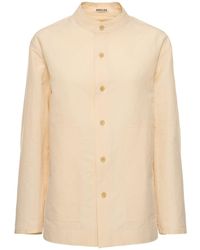AURALEE - Linen & Cotton Long Sleeve Shirt - Lyst