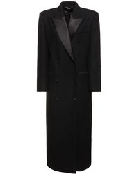 Magda Butrym - Zweireihiger Mantel Aus Wollgabardine - Lyst
