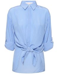 Michael Kors - Striped Silk Crepe Shirt - Lyst