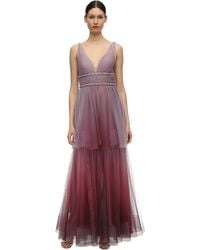 Marchesa notte Vestito In Tulle Dégradé - Viola