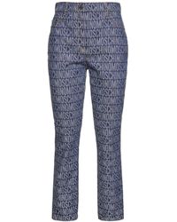 Moschino - Logo Jacquard Mid Rise Straight Jeans - Lyst