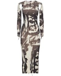 ANDREADAMO - Printed Sculpting Jersey Cutout Dress - Lyst