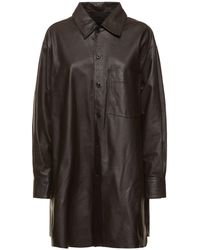 Lemaire - Loose Fit Leather Overshirt - Lyst