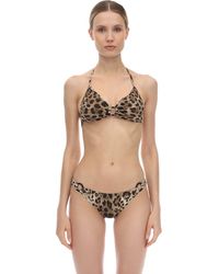 Dolce & Gabbana Dreiecks-bikini Aus Lycra Mit Haken Und Druck - Mehrfarbig