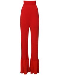 Stella McCartney Baumwolle Hose Aus Eco-baumwolle Und Viskosestrick in Rot Damen Bekleidung Hosen und Chinos Ausgestellte und Palazzo Hosen 