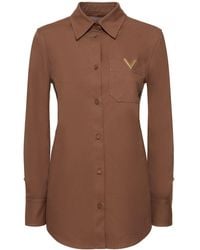 Valentino - Stretch Cotton Canvas Shirt Jacket - Lyst