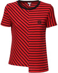 Loewe T-Shirt mit Streifen - Rot